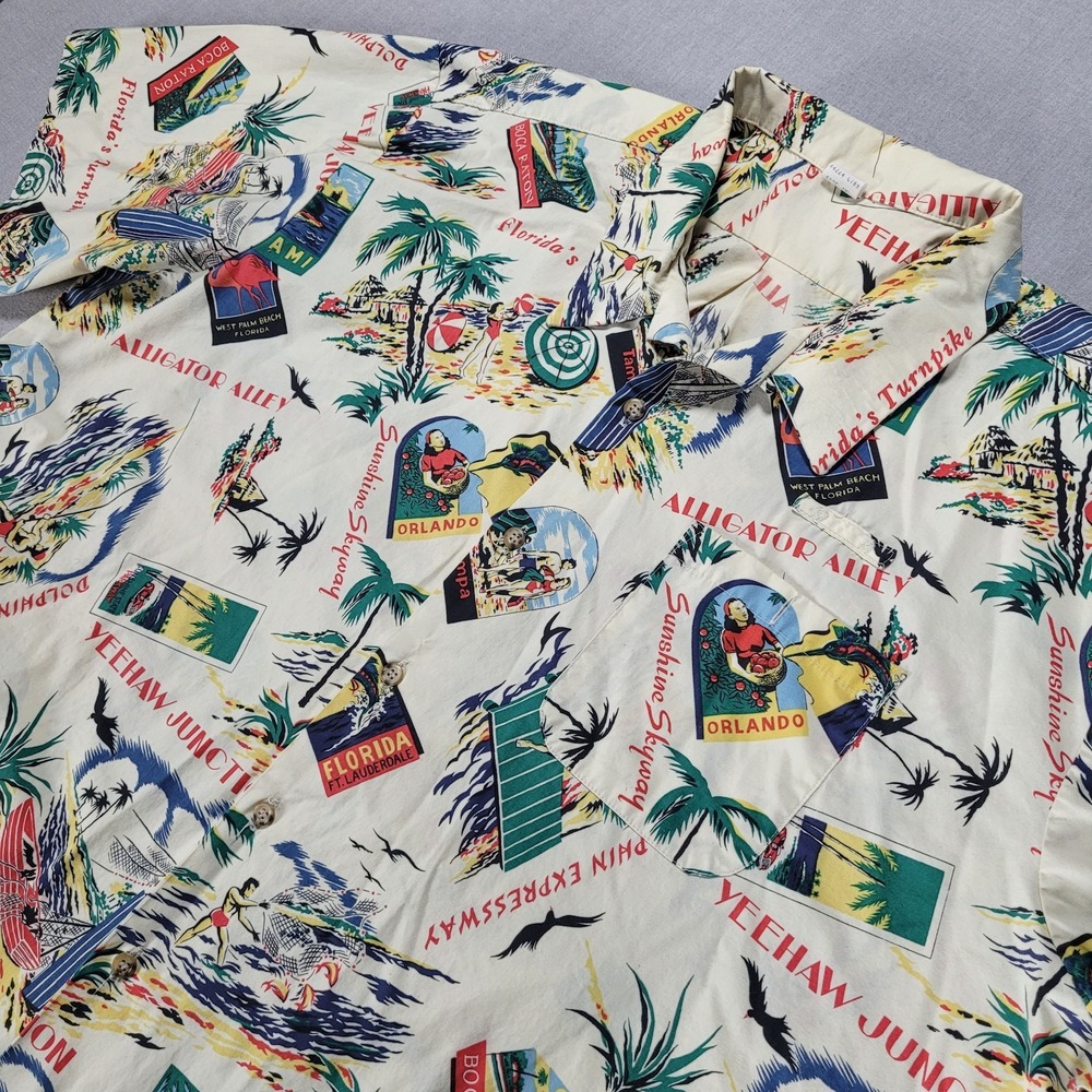 Vintage Angelica Florida Turnpike Camp Shirt Hawaiian Florida Miami 4XL USA